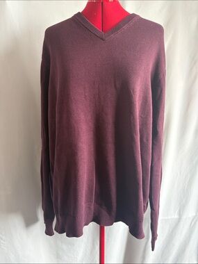 Amazon Essentials Men's V-Neck Sweater in Burgundy